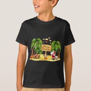 Camiseta Navidades Palm Tree Xmas Tropical Coconut Luces P