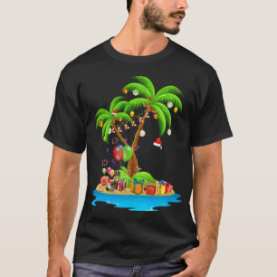 Camiseta Navidades Palm Tree Xmas Tropical Coconut Luces P