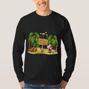 Camiseta Navidades Palm Tree Xmas Tropical Coconut Luces P