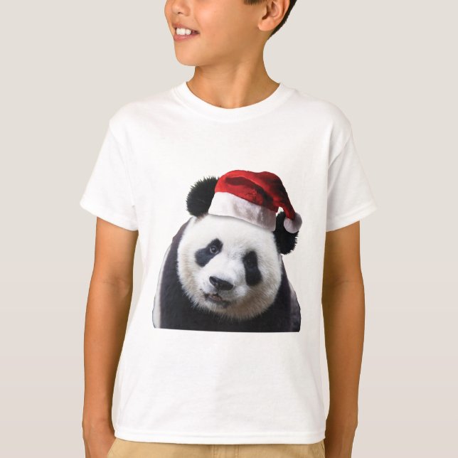 Camiseta Navidades Panda Bear con Santa Hat (Anverso)