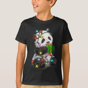 Camiseta Navidades Panda Tree Encenden Xmas Para El Amante 
