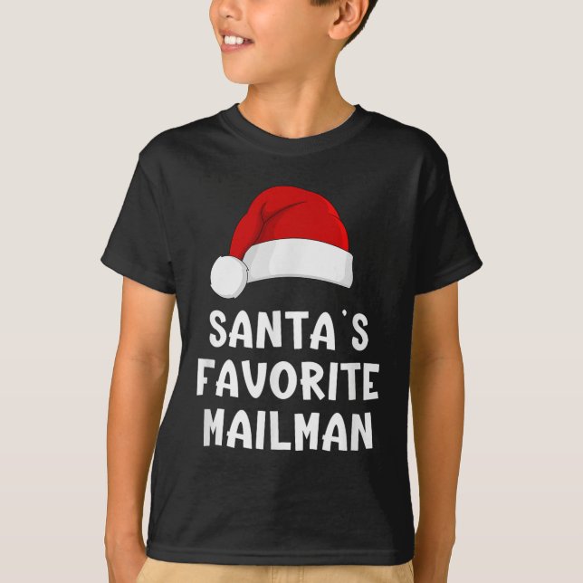 Camiseta Navidades Papá Noel favorito de Santa, Mailman, di (Anverso)
