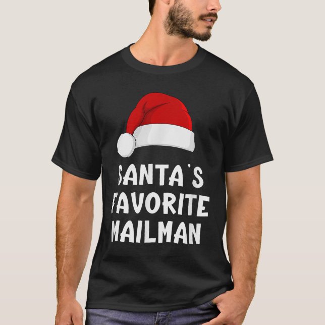 Camiseta Navidades Papá Noel favorito de Santa, Mailman, di (Anverso)