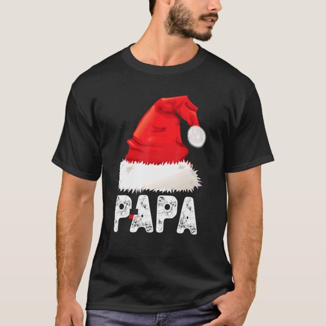 Camiseta Navidades Papa Santa Hat navidad familia coinciden (Anverso)
