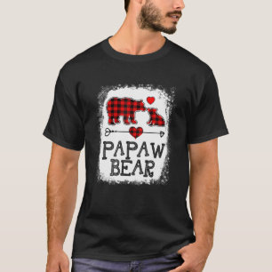 Camiseta Navidades Papaw Bear Pajama Red Plaid Buffalo Fami