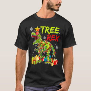 Camiseta Navidades Para Niños Árbol T - Dinosaurios Rex Xma