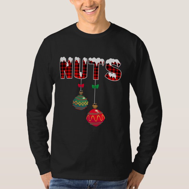 Camiseta Navidades Parejas Nueces de mascar nueces graciosa (Anverso)