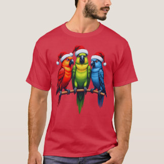 Camiseta Navidades Parrots Santa Funny Xmas Bird Vacaciones