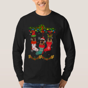 Camiseta Navidades Pastor Alemán Sock Xmas Reindeer Santa