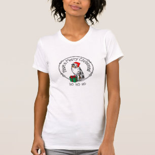 Camiseta Navidades Pastor Australiano (azul merle tan/w 1)