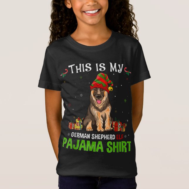 Camiseta Navidades Pastores Alemanes Gorra Perro Elf Cute P (Anverso)