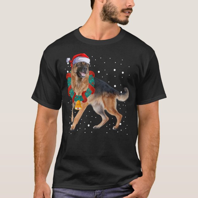 Camiseta Navidades Pastores Alemanes Pj Costume Fiesta Dog  (Anverso)