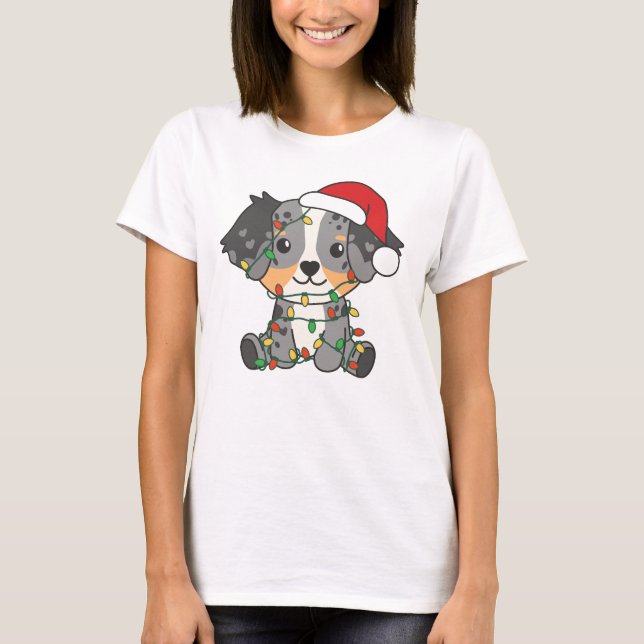 Camiseta Navidades Pastores Australianos Animales De Invier (Anverso)