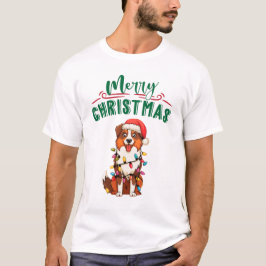 Camiseta Navidades pastores australianos iluminan perros na