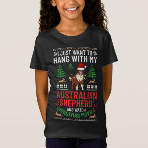 Camiseta Navidades Pastores Australianos Perro cachorro Nav