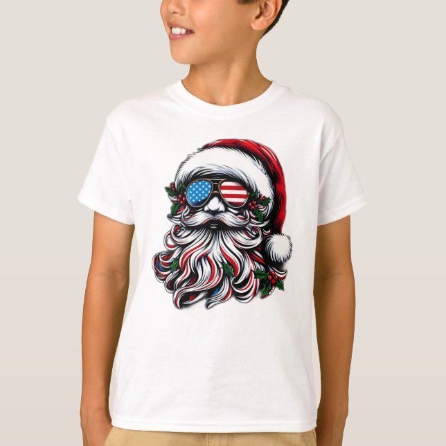 Camiseta Navidades patrióticos/estadounidenses (Anverso)
