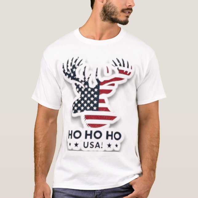 Camiseta Navidades patrióticos reno diseño de bandera de Es (Anverso)