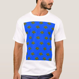 Camiseta Navidades Patrón decorativo Holly en azul