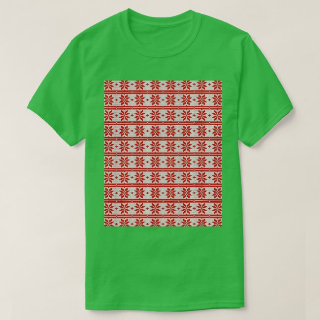 Camiseta Navidades Patrones de punto sin soldadura (Diseño del anverso)
