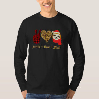 Camiseta Navidades Paz Amor Leopard Heeart Xmas Sloth