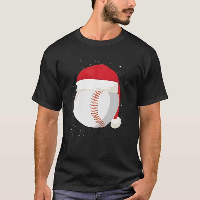 Camiseta Navidades Pelota de Béisbol Santa Claus Gorra Navi (Anverso)