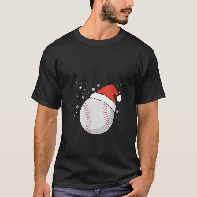 Camiseta Navidades Pelota de Béisbol Santa Claus Gorra Navi (Anverso)