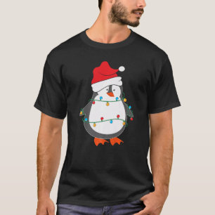 Camiseta Navidades Penguin Santa Hat alumbran Navidad