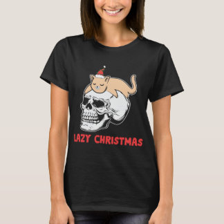 Camiseta Navidades perezosos de Navidad durmiendo el cráneo