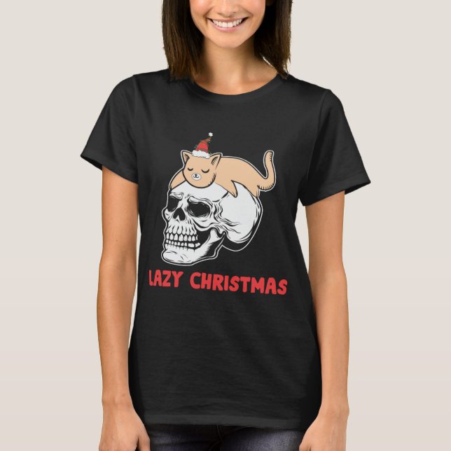 Camiseta Navidades perezosos de Navidad durmiendo el cráneo (Anverso)