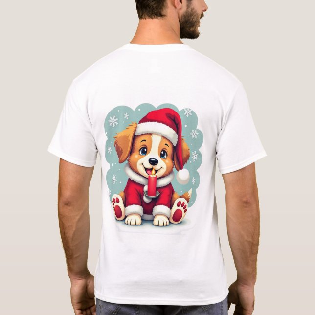 Camiseta ¡navidades Perro con diseño de velas! (Reverso)