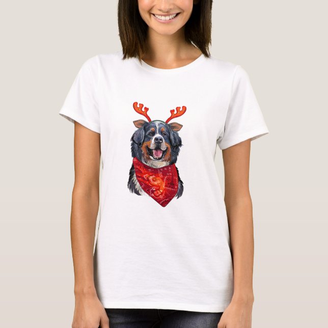 Camiseta Navidades Perro de montaña Bernese (Anverso)