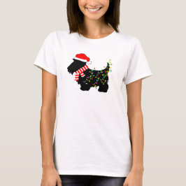 Camiseta Navidades Perro escocés con luces