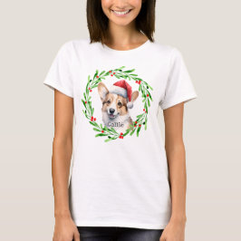 Camiseta Navidades Perro Pembroke Mascota de vacaciones de 