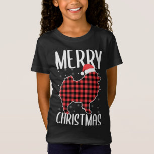 Camiseta Navidades Perro Pomerania Perro de raza roja Perro