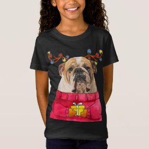 Camiseta Navidades Perro Regalo Bulldog Antlers Fea Navidad