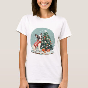 Camiseta Navidades Perro Terrier de Boston