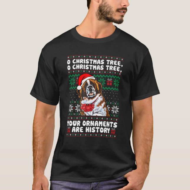 Camiseta Navidades Perros de San Bernardo Ornamentos divert (Anverso)