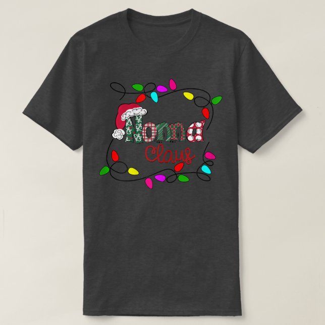 Camiseta Navidades personalizadas Nonna Claus Xmas Lig (Diseño del anverso)