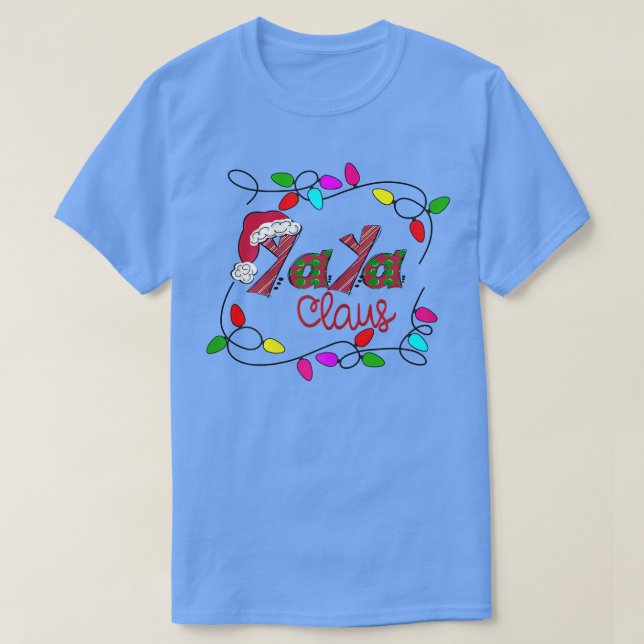 Camiseta Navidades personalizadas Yaya Claus Xmas Ligh (Diseño del anverso)