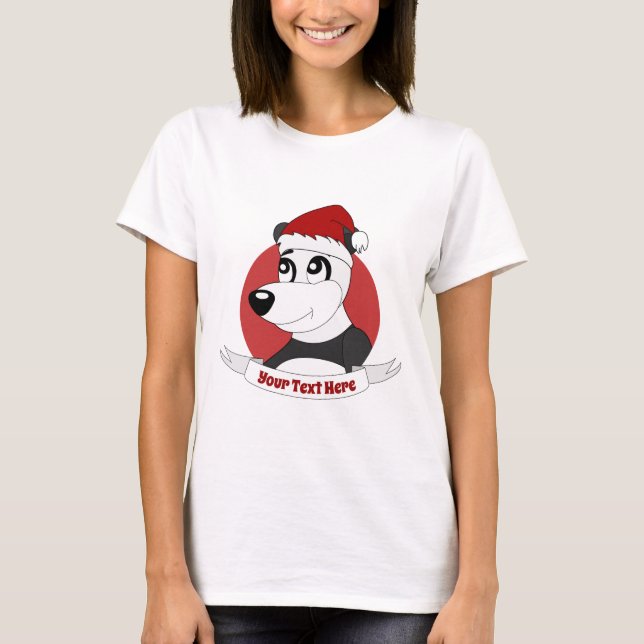 Camiseta Navidades personalizado con el lindo oso panda T-S (Anverso)