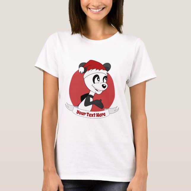 Camiseta Navidades personalizado con el lindo oso panda T-S (Anverso)