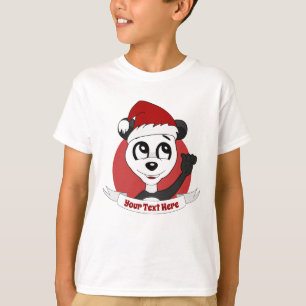 Camiseta Navidades personalizado con el lindo oso panda T-S