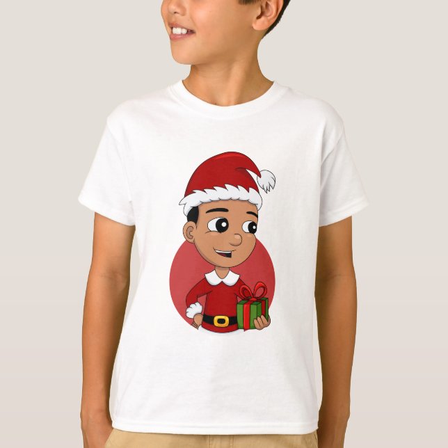 Camiseta Navidades personalizado de pelo negro T-Shirt (Anverso)