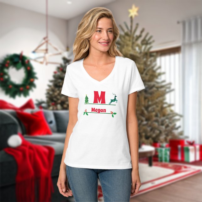 Camiseta Navidades Personalizado Monograma y mujeres con no (Subido por el creador)