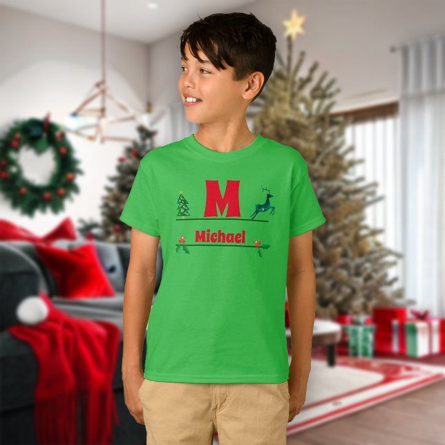Camiseta Navidades Personalizado Monograma y nombres de niñ (Subido por el creador)