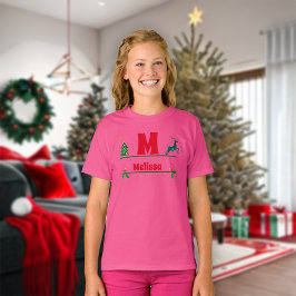 Camiseta Navidades Personalizado Monograma y nombres de niñ