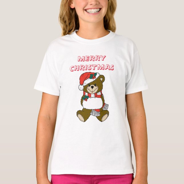 Camiseta Navidades personalizados Animal Teddy Bear Art (Anverso)