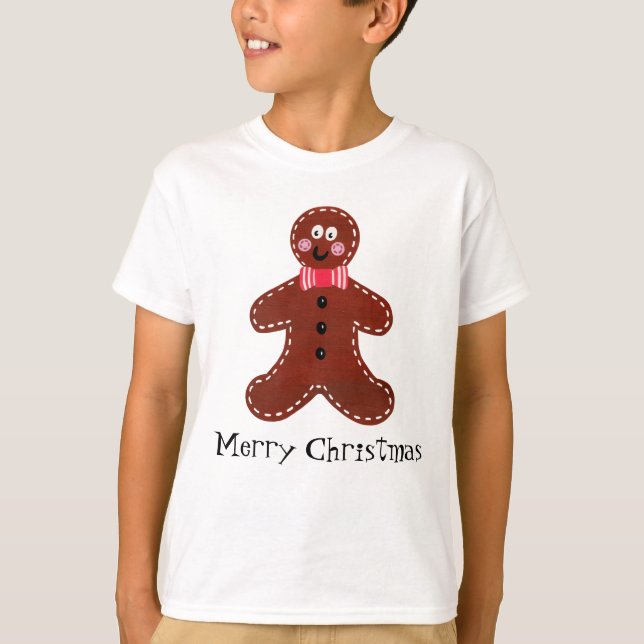 Camiseta Navidades personalizados con pan de jengibre (Anverso)