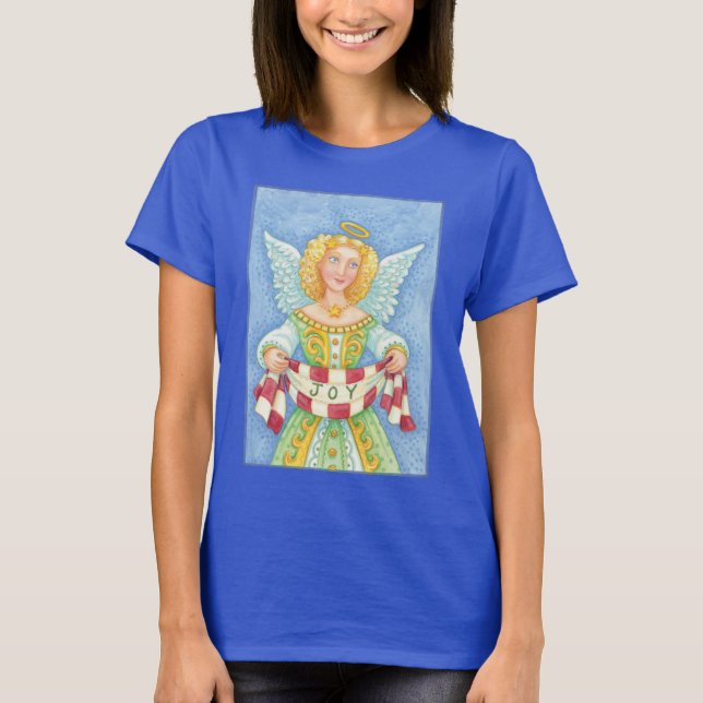 Camiseta Navidades Personalizados cortos Angel Halo con ban (Anverso)
