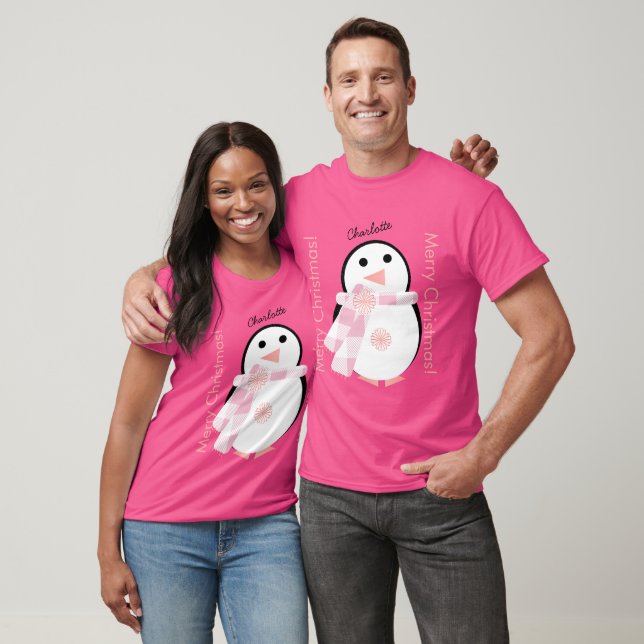 Camiseta Navidades personalizados de pingüino (Unisexo)